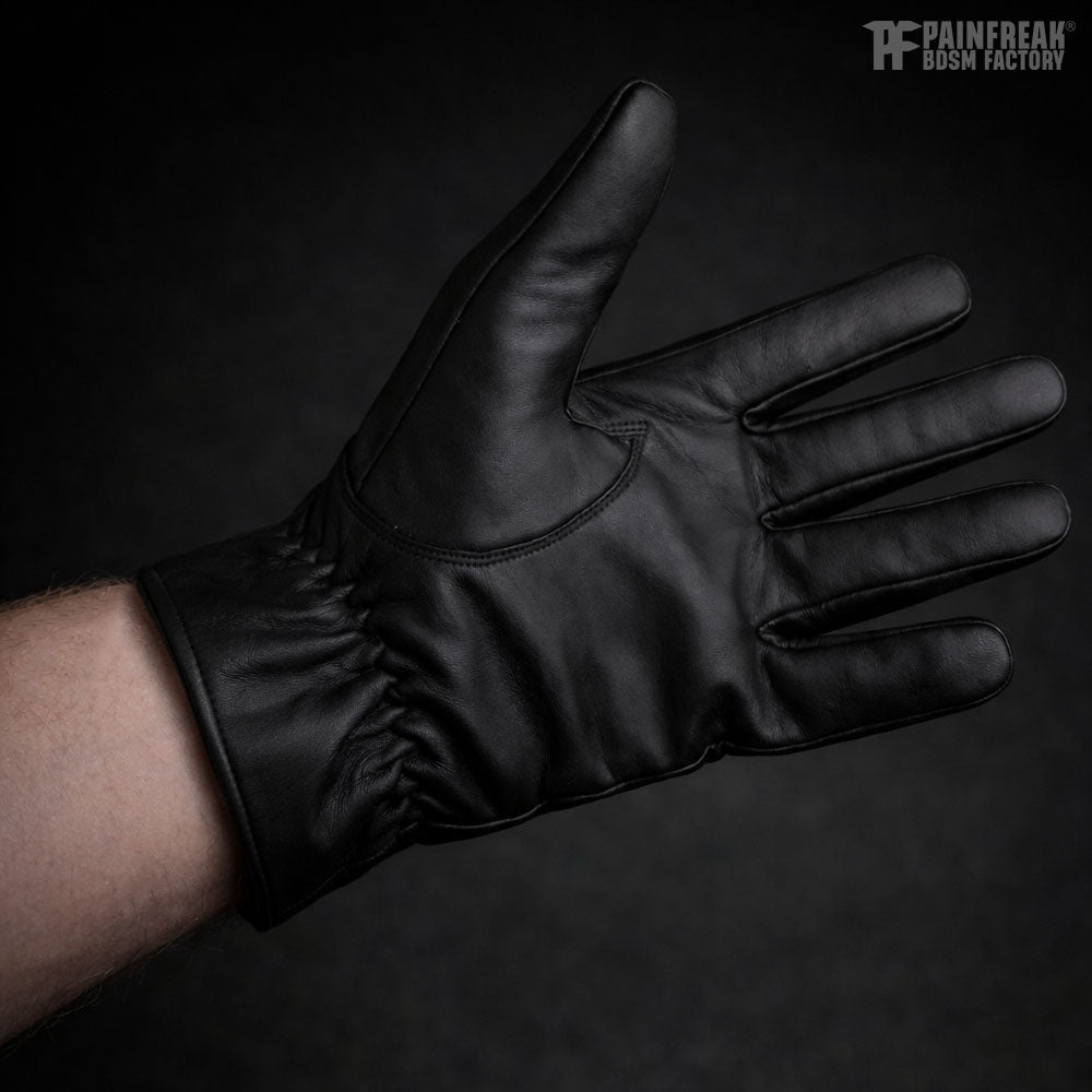 Command Gloves - Schwarze Lederhandschuhe für Männer