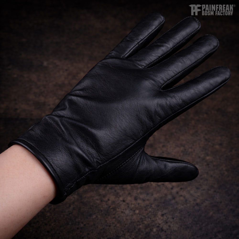 Command Gloves - Schwarze Lederhandschuhe für Frauen