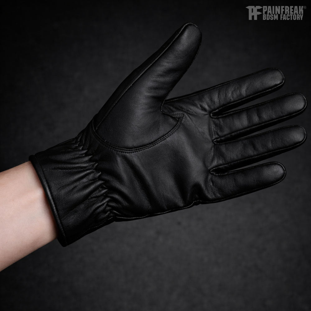 Command Gloves - Schwarze Lederhandschuhe für Frauen