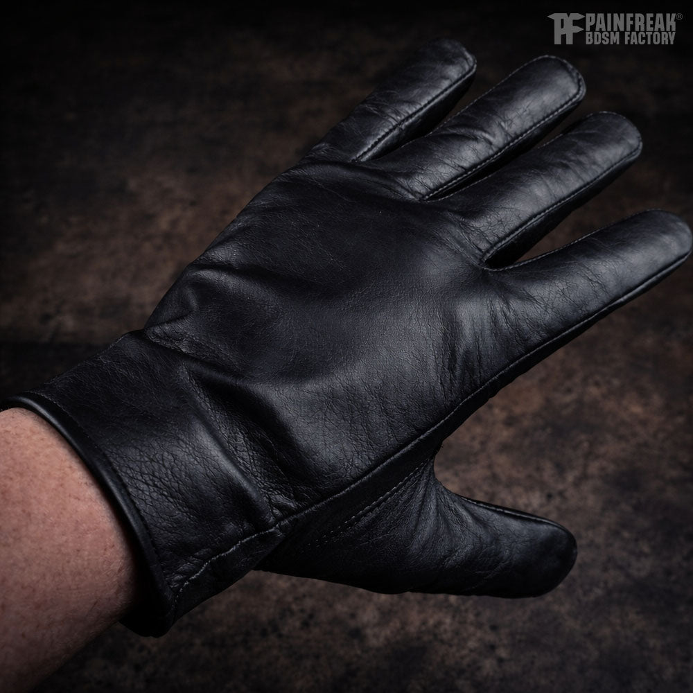 Command Gloves - Schwarze Lederhandschuhe für Männer