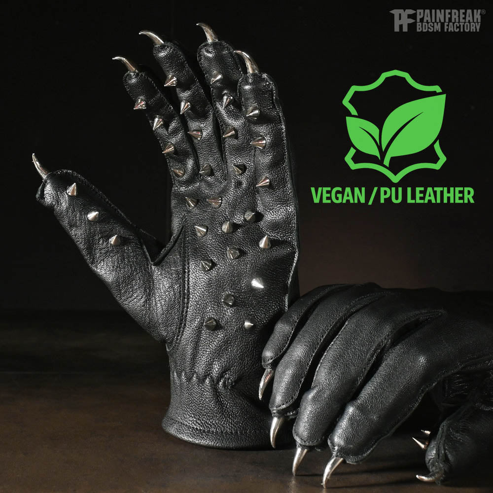 Gants de vampire - Gants unisexes en cuir avec clous et griffes